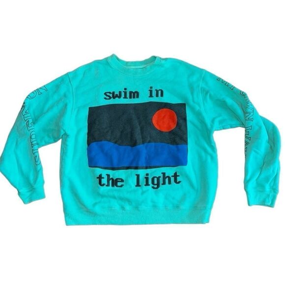 KID CUDI x CPFM Rolling Loud Swim In The Light Crewneck | Teal | Size Medium - Picture 1 of 9